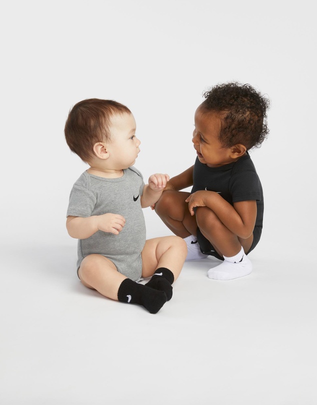 Nike - 3-Pack Core Swoosh No Slip Infant Ankle Socks - Babies