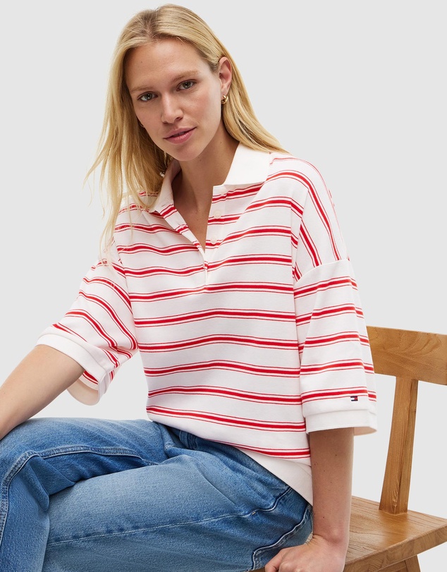 Tommy Hilfiger - Oversized Fit Stripe Polo Shirt