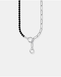 THOMAS SABO - Silver Necklace with Onyx Beads, White Zirconia and Ring Clasps