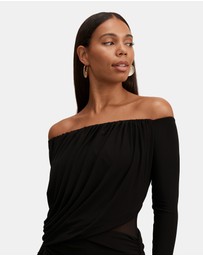 Forever New - Belinda Bardot Neck Draped Maxi Dress