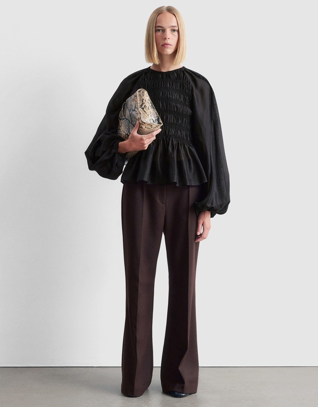 & Other Stories - Balloon-Sleeve Smocked Blouse