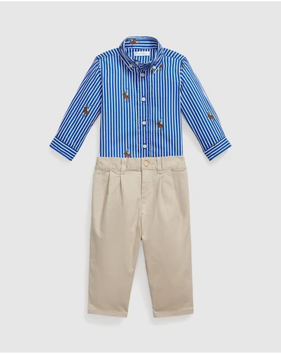 Polo Ralph Lauren - Polo Bear Shirt & Flex Abrasion Pants Set - Babies
