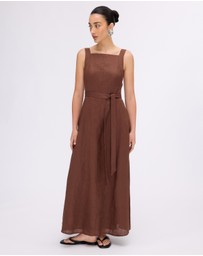 Minima Esenciales - Ava Linen Multi Panel Midi Dress
