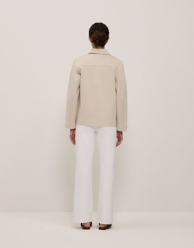 Trenery - Garment Dyed Denim Pocket Detail Jacket in Sandstone