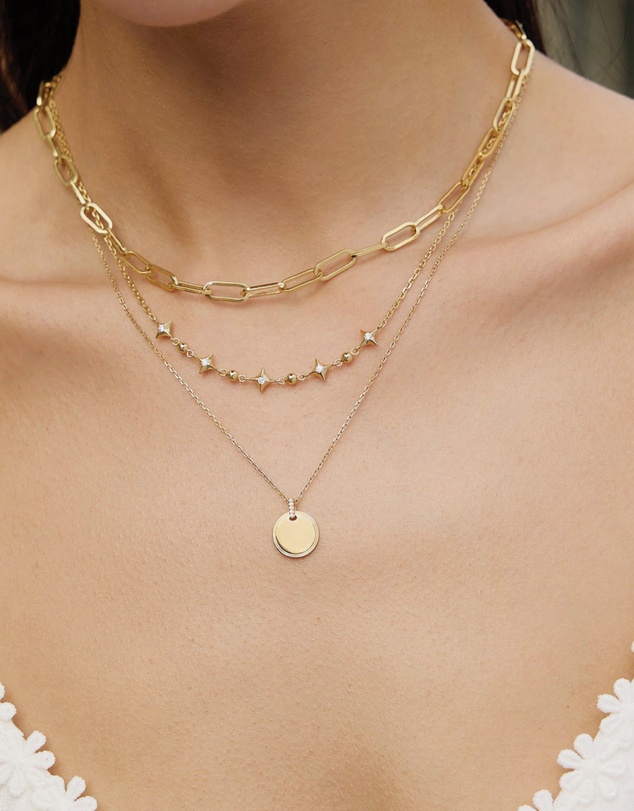 Ania Haie - Gold Sparkling Star Station Necklace