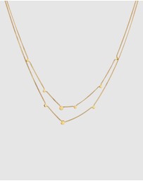 Elli Jewelry - Necklace Layer Crystal Circle 925 Sterling Silver Gold-Plated