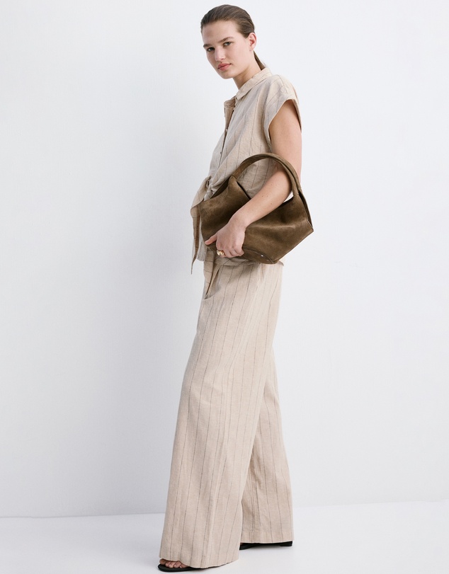 M.N.G - Pinstripe Linen Trousers