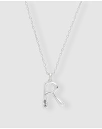 Wanderlust + Co - Alphabet Bubble Silver Necklace - Letter R