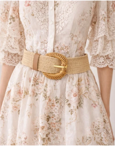 Miz Casa and Co - Rattan Plain Woven Belt