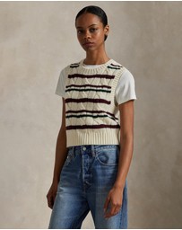 Polo Ralph Lauren - Striped Cable Wool-Cashmere Sweater Vest