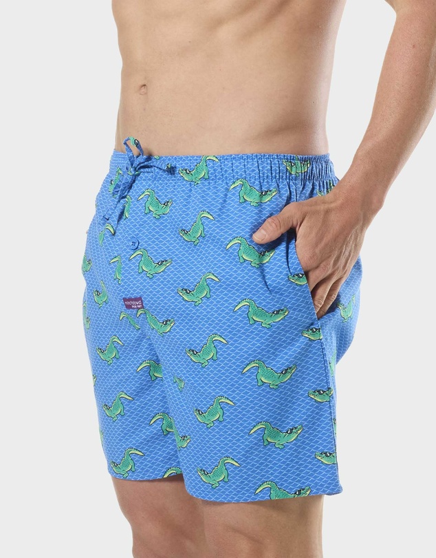 Mitch Dowd - Mitchdowd Mens Sunny Crocodile and Squares 2 Pack Sleep Shorts