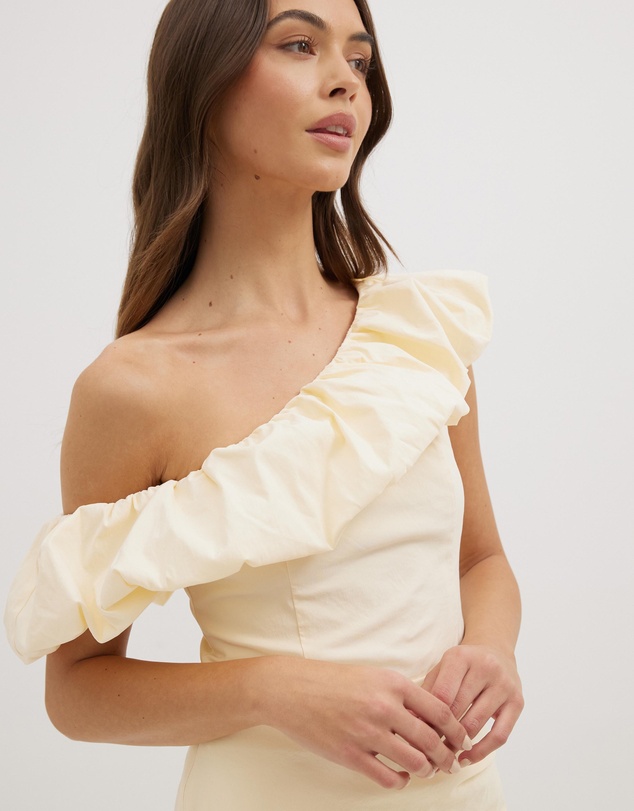 Dazie - Darling Delight One Shoulder Ruffle Top