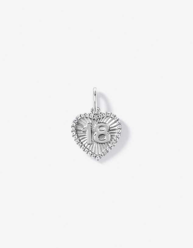 Michael Hill - 18 Sunray Heart Pendant with Cubic Zirconia in Sterling Silver