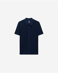 Calibre - Cable Short Sleeve Knit Shirt Royal Blue
