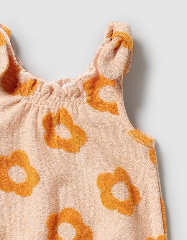 Wilson & Frenchy - Daisy Glow Organic Terry Tie Playsuit - Babies