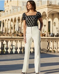 Sosandar - Premium Contrast Lace Detail Top