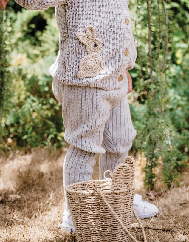 Kynd Baby - Organic Chunky Rib Knit Pant in Snow Marle
