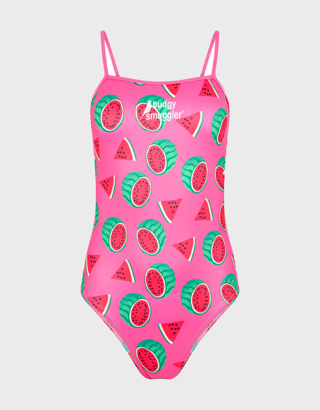 Budgy Smuggler - Thin Strap Racer in Watermelon Sugar Thighs