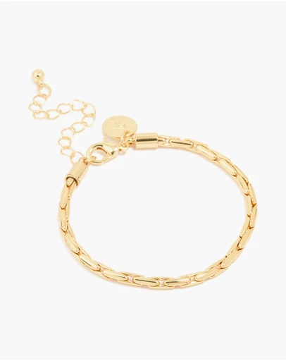 Lovisa - Gold Plated Brass Round Linear Chain Bracelet