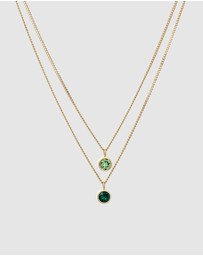 Elli Jewelry - Necklace Layer Crystal 925 Sterling Silver Gold-Plated