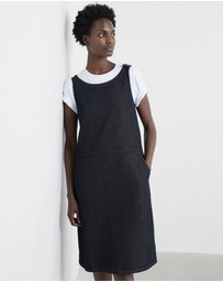Seasalt - Seasalt Cornwall Navy Salt Weave Knee Length Pinafore