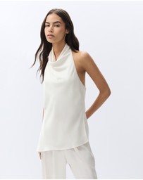 UNISON - Satin Halter Neck Top