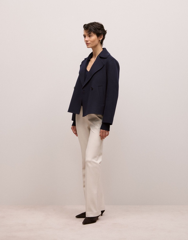 Trenery - Merino Open Collar Knit in Night Sky