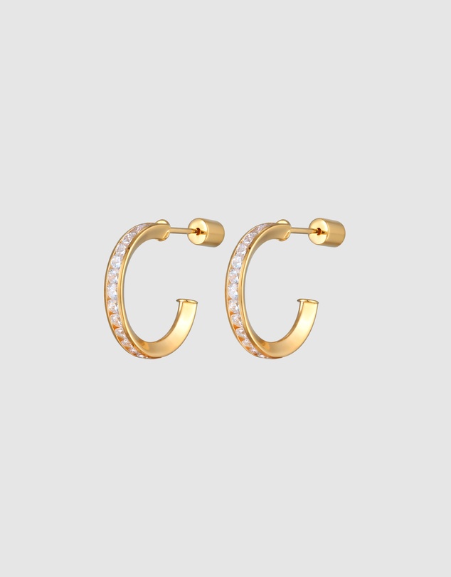Elli Jewelry - Earrings Stud Hoop Zirconia 925 Sterling Silver