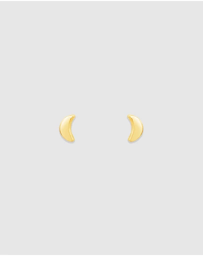 Ichu - Mini Moon Earrings Gold