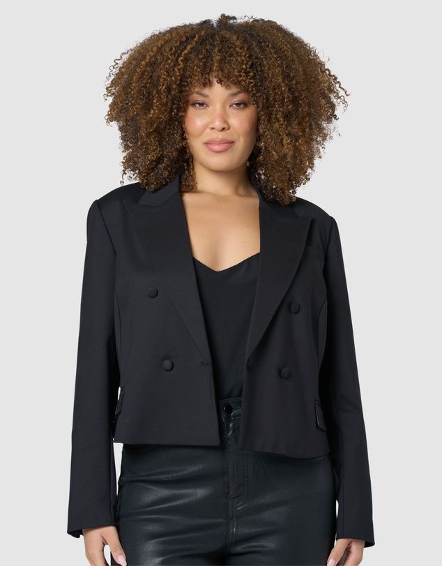 Pink Dusk by Curve Project - Gimme More Cropped Blazer