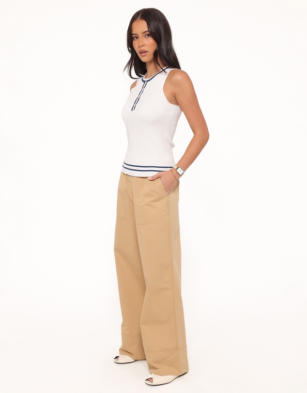 Petal & Pup - Mia Wide Leg Cropped Pant - Taupe
