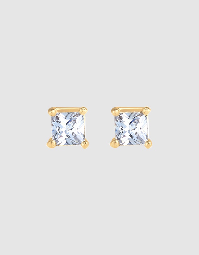 Kuzzoi - ICONIC EXCLUSIVE - Zirconia Stud Earrings in Gold-Plated 925 Sterling Silver
