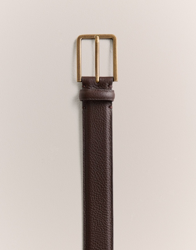 Trenery - Mica Grain-leather Belt in Espresso