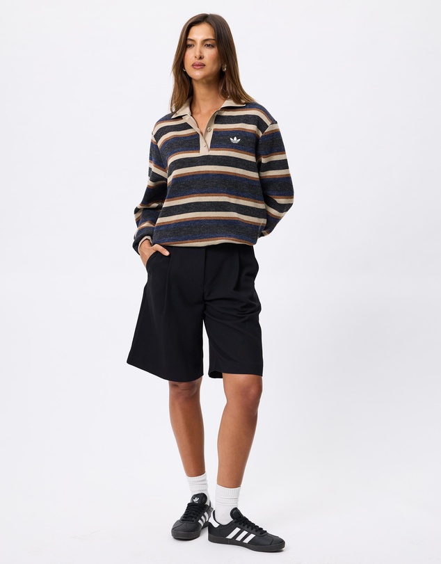 adidas Originals - Stripe Knitted Polo Top