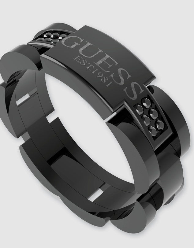 GUESS - Frontier Gunmetal Flat Ring 66