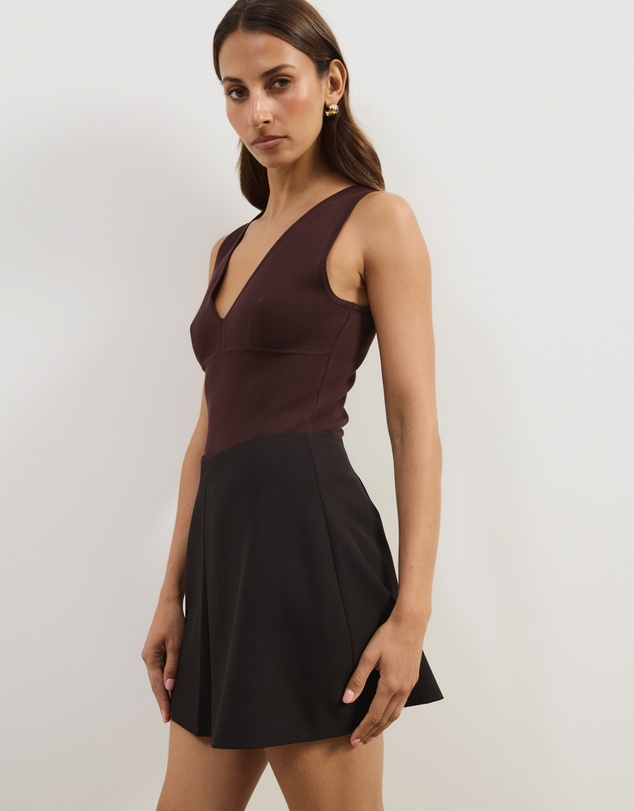 Atmos&Here - Belinda Pleat Tailored Mini Skirt