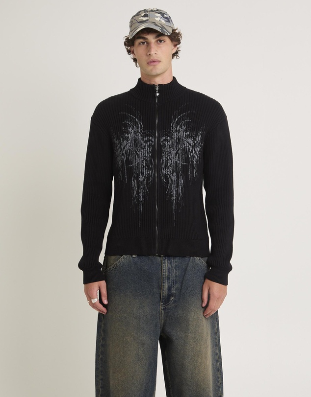 Insight - Funnel Neck Zip Through Knit Jumper