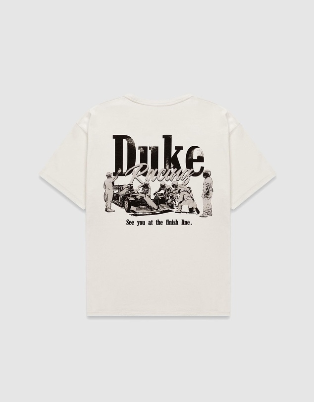 Duke + Dexter - DR3 Grey Pit Stop Vintage White T-Shirt