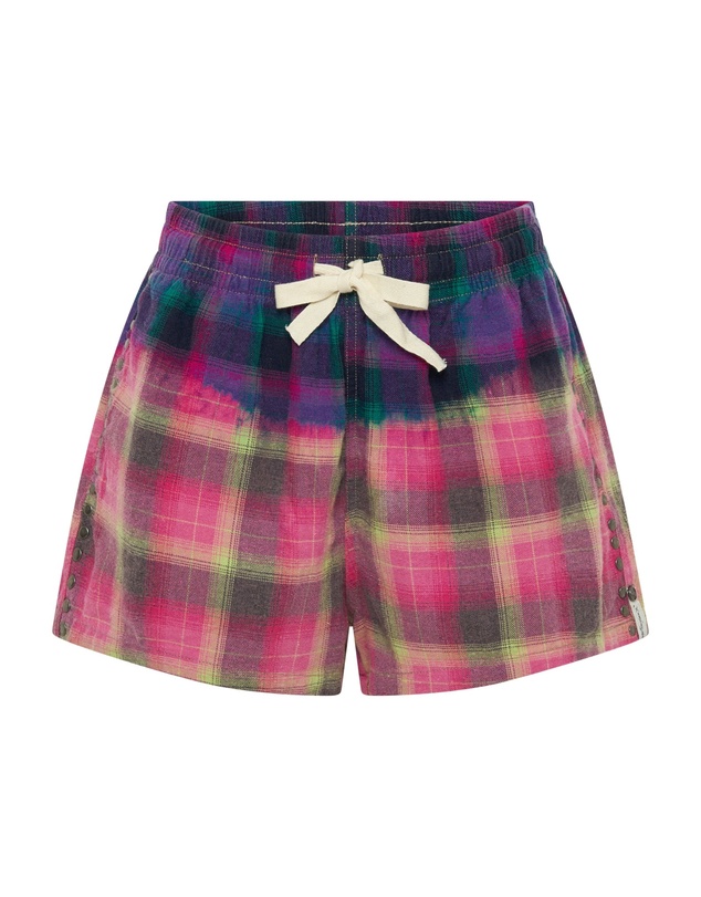 ONE TEASPOON - Bleached Flannel Studded Boxer Shorts