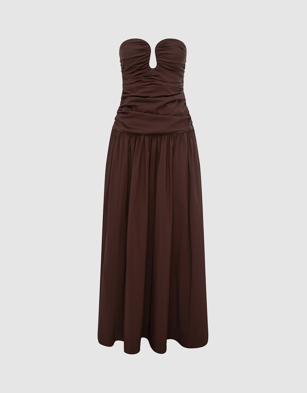 Shona Joy - Campbell Pleated Drop Waist Maxi Dress