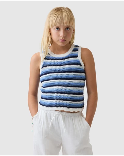GAP - Stripe Crochet Tank - Teens
