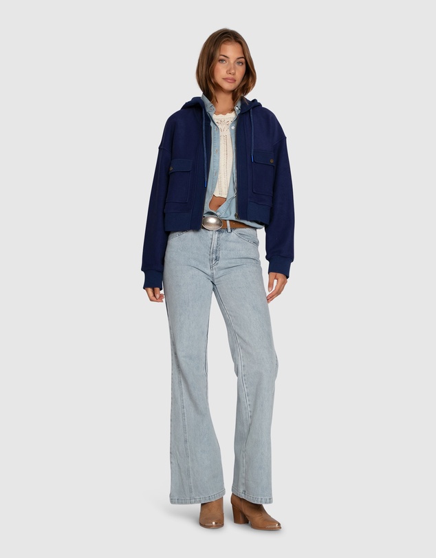 Belle & Bloom - Fireside Cropped Utility Zip Jacket
