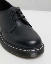 Dr Martens - Unisex 1461 White Stitch 3-Eye Shoes