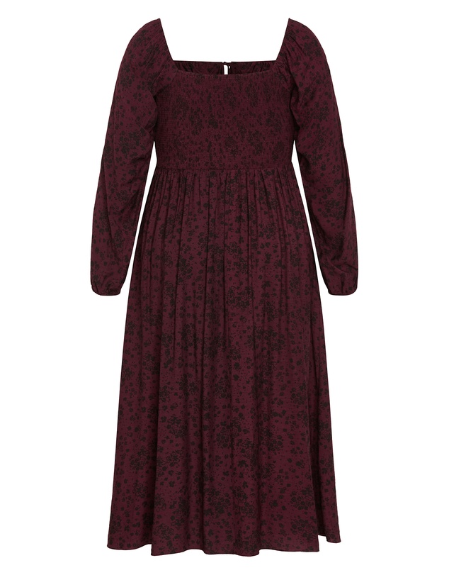City Chic - Abbigail Long Sleeve Print Maxi Dress