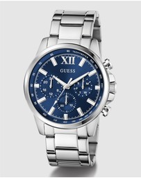 GUESS - Guess Men's Silver Tone 44mm Multi-function Watch