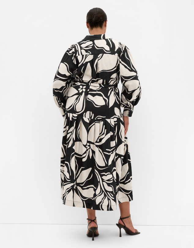 City Chic - Kinsley Mono Print Maxi Dress