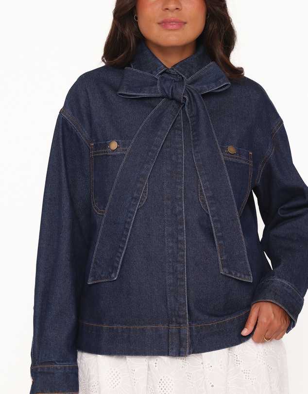 Petal & Pup - Cleo Denim Bow Jacket - Indigo