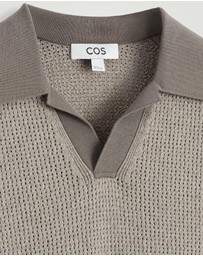 COS - Open-Knit Bouclé Polo Shirt