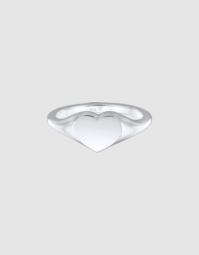Elli Jewelry - Heart Signet Ring in 925 Silver