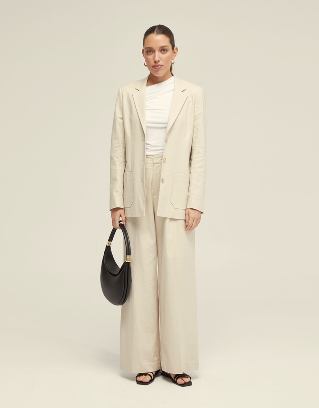 Oxford - Sonia Pleat Front Linen Pants